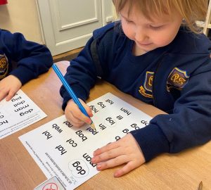 Nursery Child learning to write